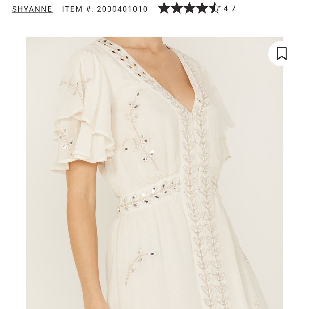 NWT Shyanne Cream Embroidered Maxi Dress - Picture 3 of 4
